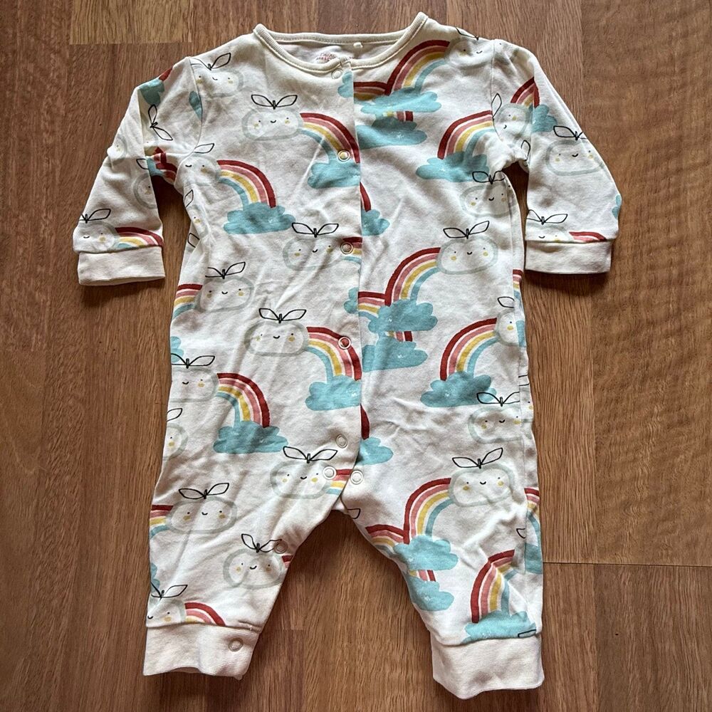 NEXT BABY UK APPLES & RAINBOWS  snap sleeper